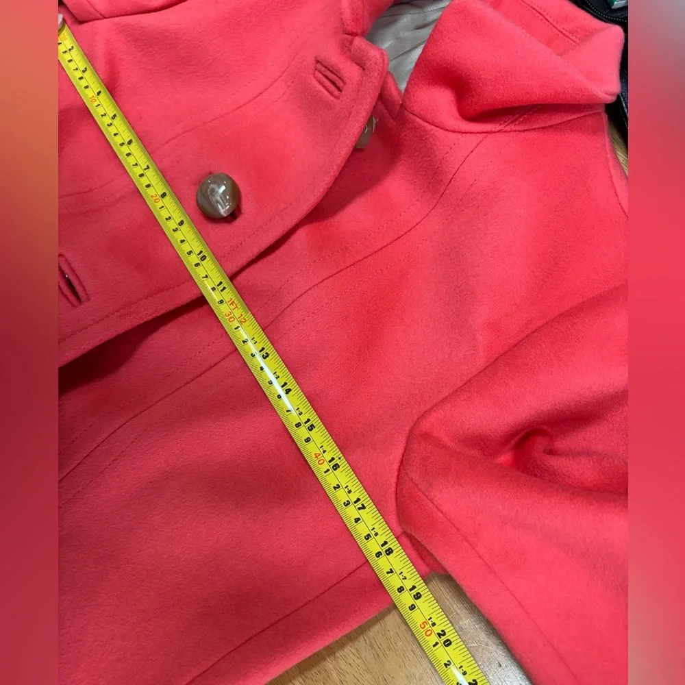 J. Crew coral 100% wool coral Griffin pea coat style 20031 sz 4 $278